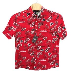NEW Reyn Spooner X NFL Atlanta Falcons Mens Medium Polo Red Floral Team Apparel